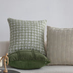 Decorative Pillow Cover Jacquard Houndstooth Hidden Zipper 18x18 Inch