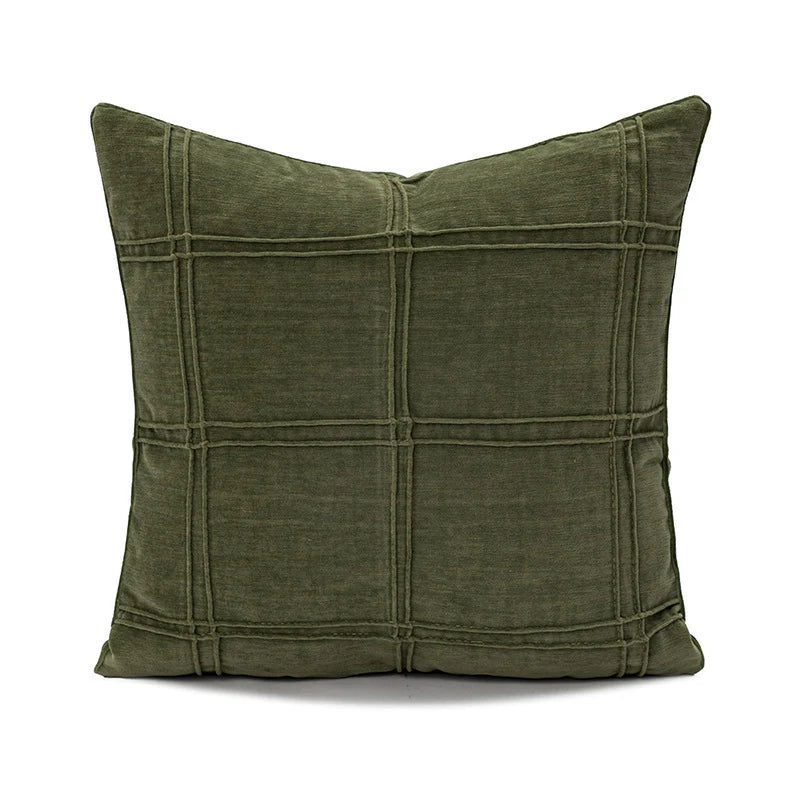 Decorative Pillow Cover Jacquard Houndstooth Hidden Zipper 18x18 Inch