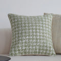 Decorative Pillow Cover Jacquard Houndstooth Hidden Zipper 18x18 Inch