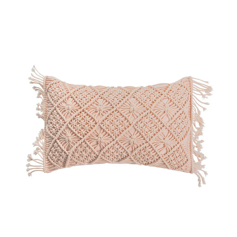 Decorative Pillow Cover Macramé Tufted Cotton Blend