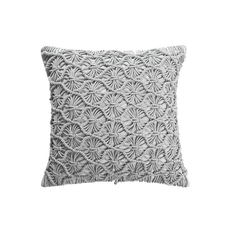 Decorative Pillow Cover Macramé Tufted Cotton Blend