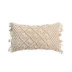 Decorative Pillow Cover Macramé Tufted Cotton Blend
