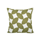 Decorative Pillow Cover Monstera Leaf Appliqué Hidden Zipper