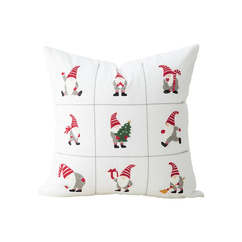 Decorative Pillow Embroidered Reindeer Concealed Zipper 18x18in