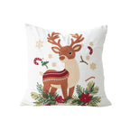 Decorative Pillow Embroidered Reindeer Concealed Zipper 18x18in