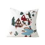 Decorative Pillow Embroidered Reindeer Concealed Zipper 18x18in