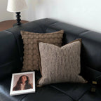 Decorative Pillow Geometric Knitted Polyester Cover & Silk Flocking
