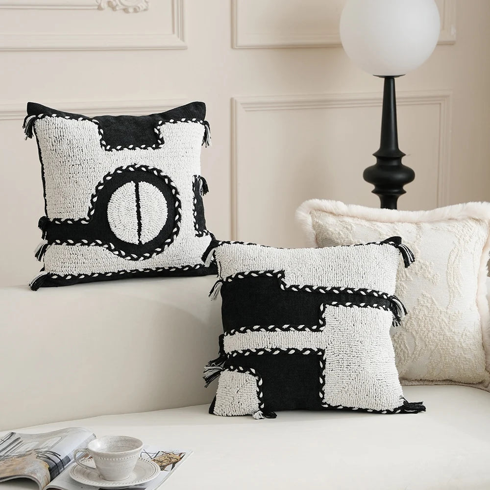 Decorative Pillow Hand-Tufted High-Pile Removable Cover