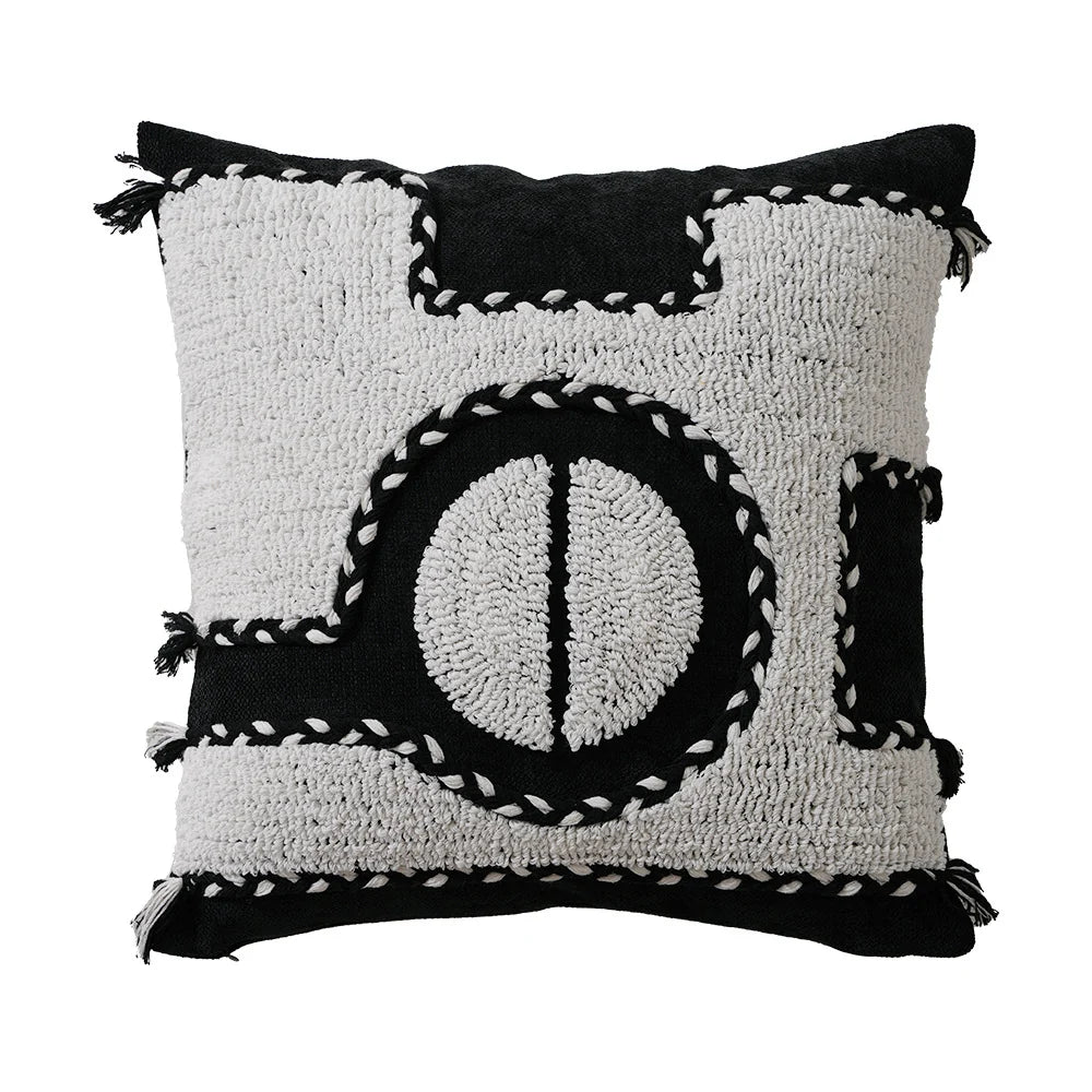 Decorative Pillow Hand-Tufted High-Pile Removable Cover