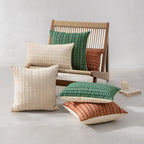 Decorative Pillow Handwoven Relief Texture Cotton Blend Hidden Zipper