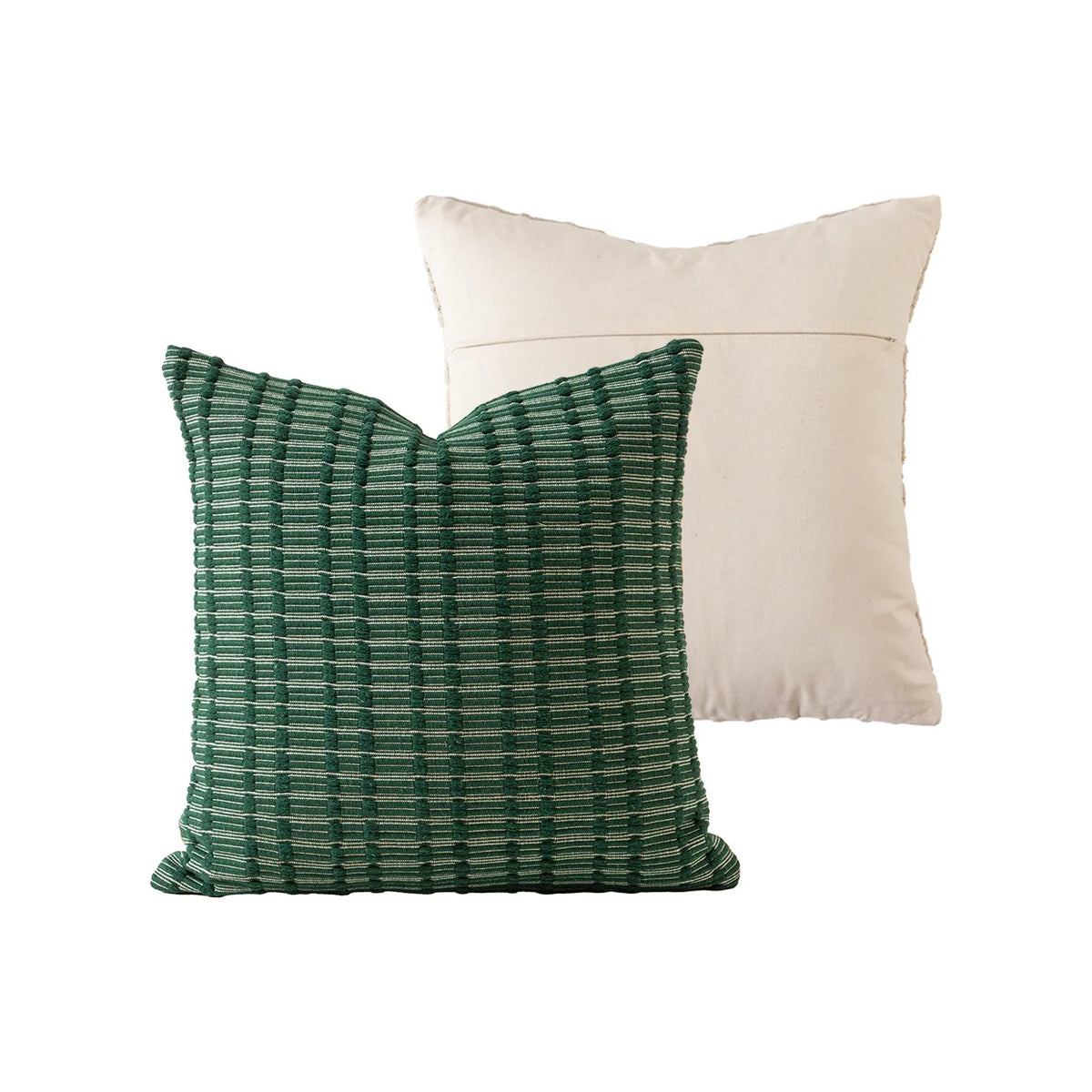 Decorative Pillow Handwoven Relief Texture Cotton Blend Hidden Zipper