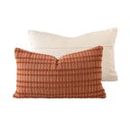 Decorative Pillow Handwoven Relief Texture Cotton Blend Hidden Zipper