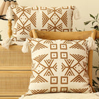 Decorative Pillow Nordic Embroidered Cotton Cover & Fiber Fill