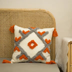 Decorative Pillow Nordic Embroidered Cotton Cover & Fiber Fill