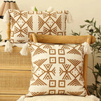 Decorative Pillow Nordic Embroidered Cotton Cover & Fiber Fill