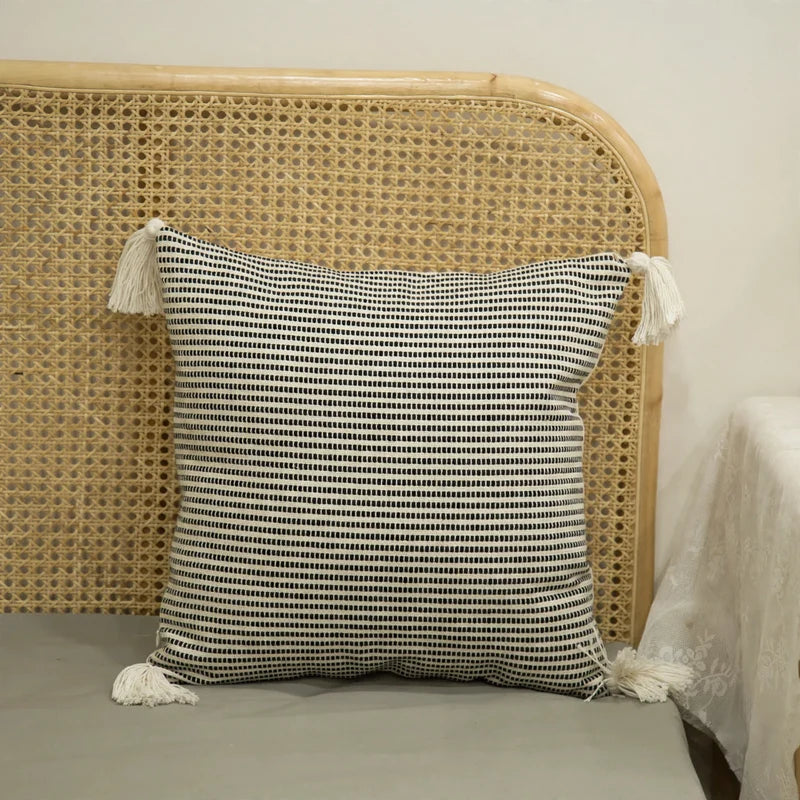 Decorative Pillow Nordic Embroidered Cotton Cover & Fiber Fill