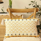 Decorative Pillow Nordic Embroidered Cotton Cover & Fiber Fill