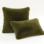 Decorative Pillow Set Plush Faux Fur Square & Lumbar