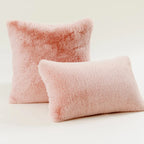 Decorative Pillow Set Plush Faux Fur Square & Lumbar
