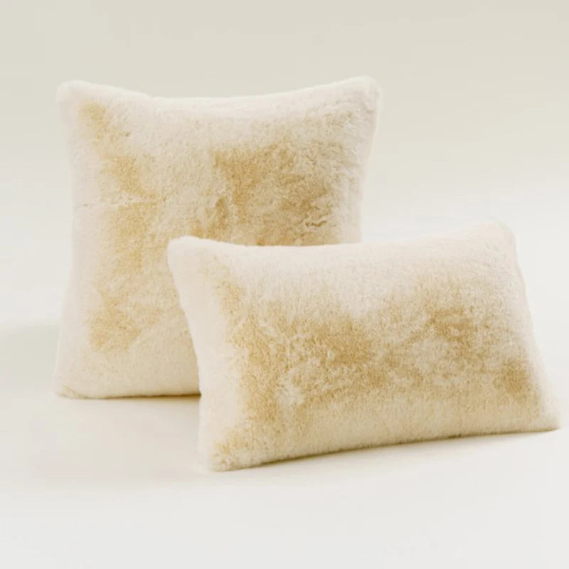 Decorative Pillow Set Plush Faux Fur Square & Lumbar