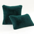 Decorative Pillow Set Plush Faux Fur Square & Lumbar