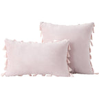 Decorative Pillow Set Velvet Tassel Trim With Inserts