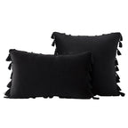 Decorative Pillow Set Velvet Tassel Trim With Inserts