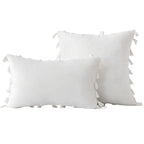 Decorative Pillow Set Velvet Tassel Trim With Inserts