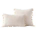 Decorative Pillow Set Velvet Tassel Trim With Inserts