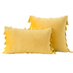 Decorative Pillow Set Velvet Tassel Trim With Inserts