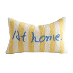 Decorative Pillow Striped Bouclé Embroidered Plush Filling