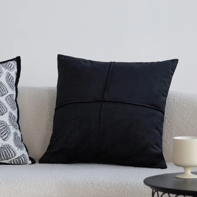 Decorative Pillow Woven Pumpkin & Velvet Trim