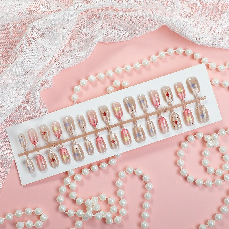 Decorative Press-On Nail Set Mixed Art Peel & Stick
