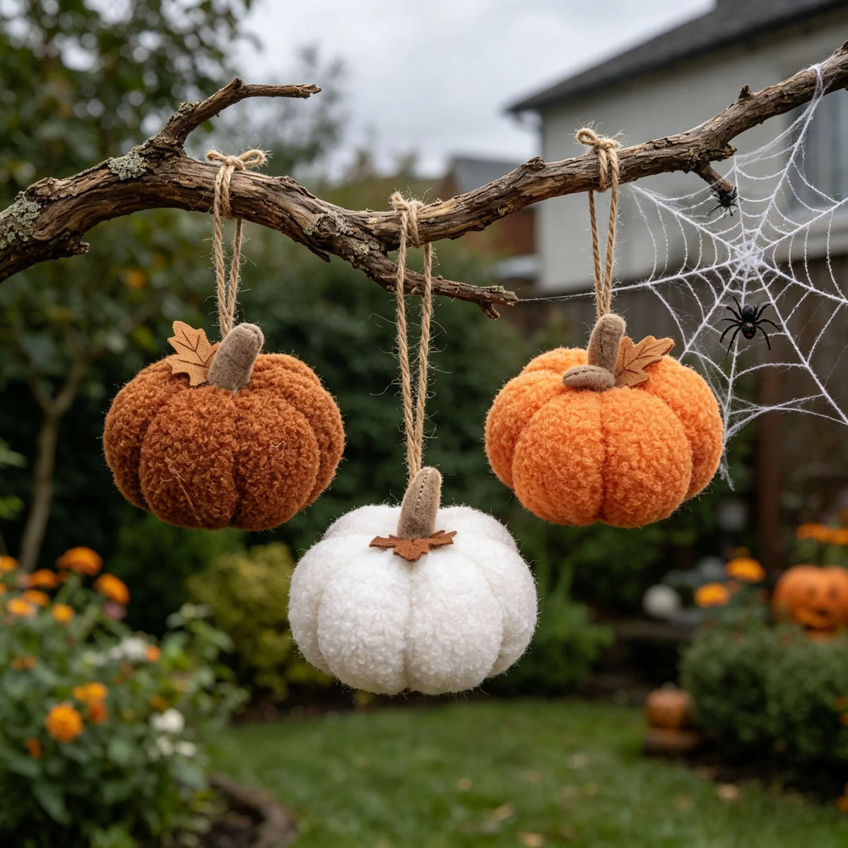 Decorative Pumpkin Figure Textured Finish Tabletop Accent