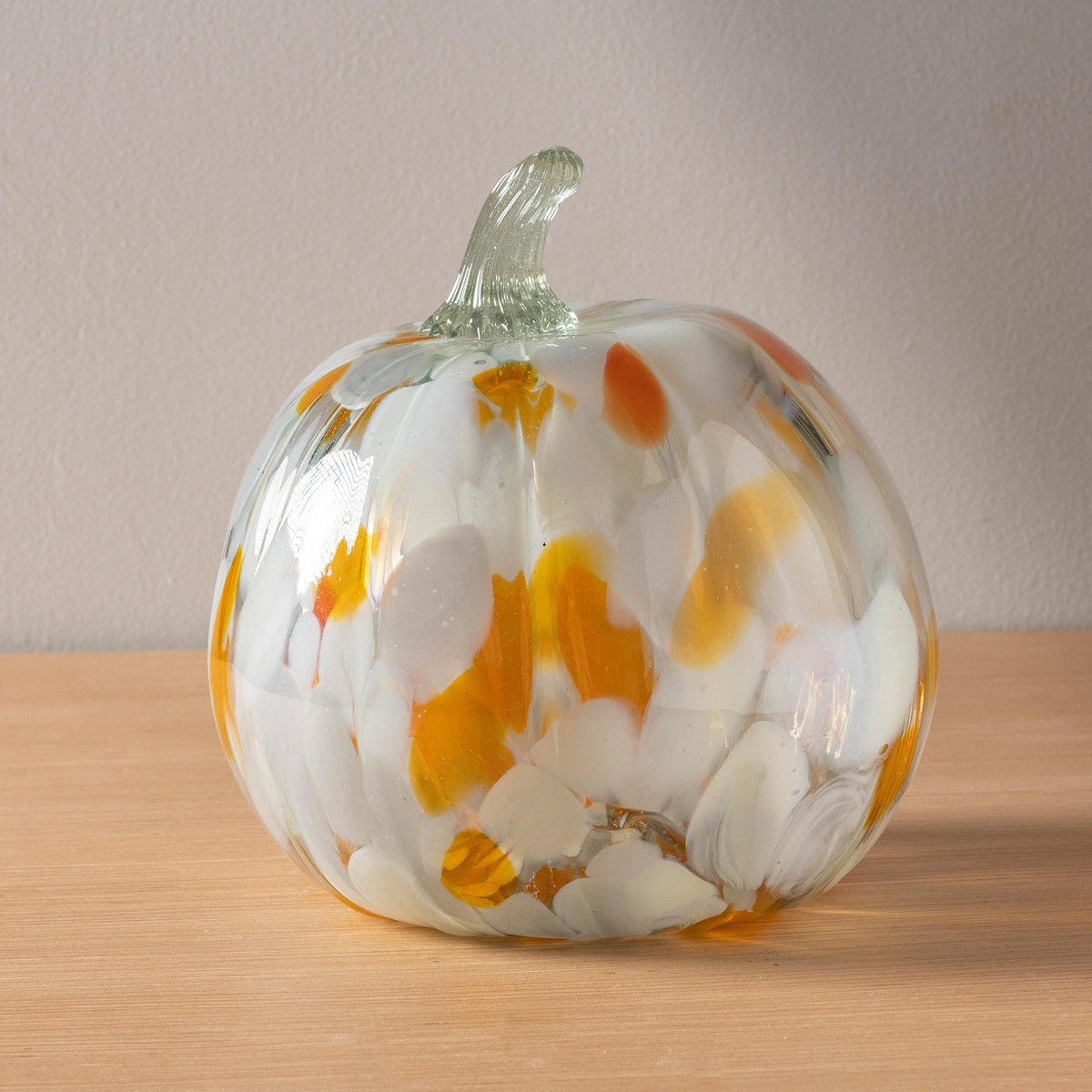 Decorative Pumpkin Hand-Molded Recycled Glass Textured Finish