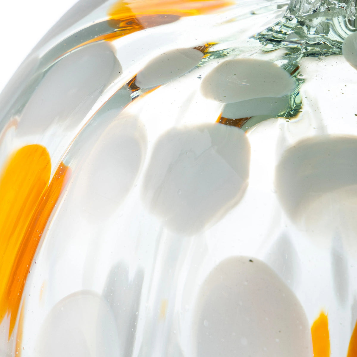 Decorative Pumpkin Hand-Molded Recycled Glass Textured Finish