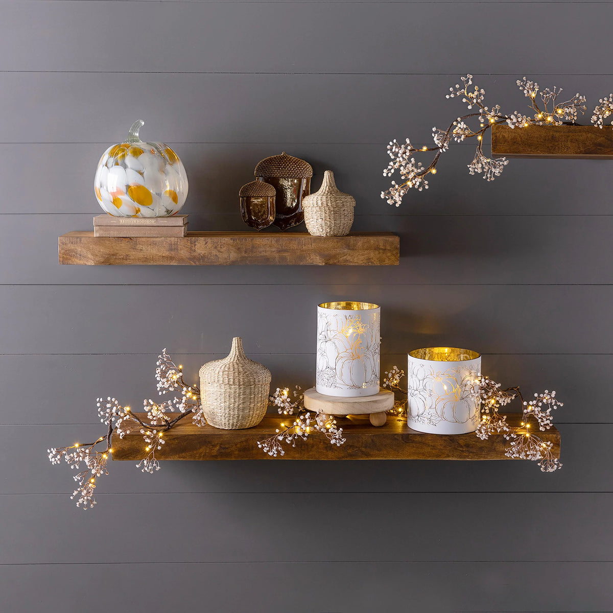 Decorative Pumpkin Hand-Molded Recycled Glass Textured Finish