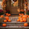 Decorative Pumpkins Set of 7 Realistic Ribbed Foam