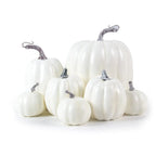 Decorative Pumpkins Set of 7 Realistic Ribbed Foam