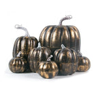 Decorative Pumpkins Set of 7 Realistic Ribbed Foam