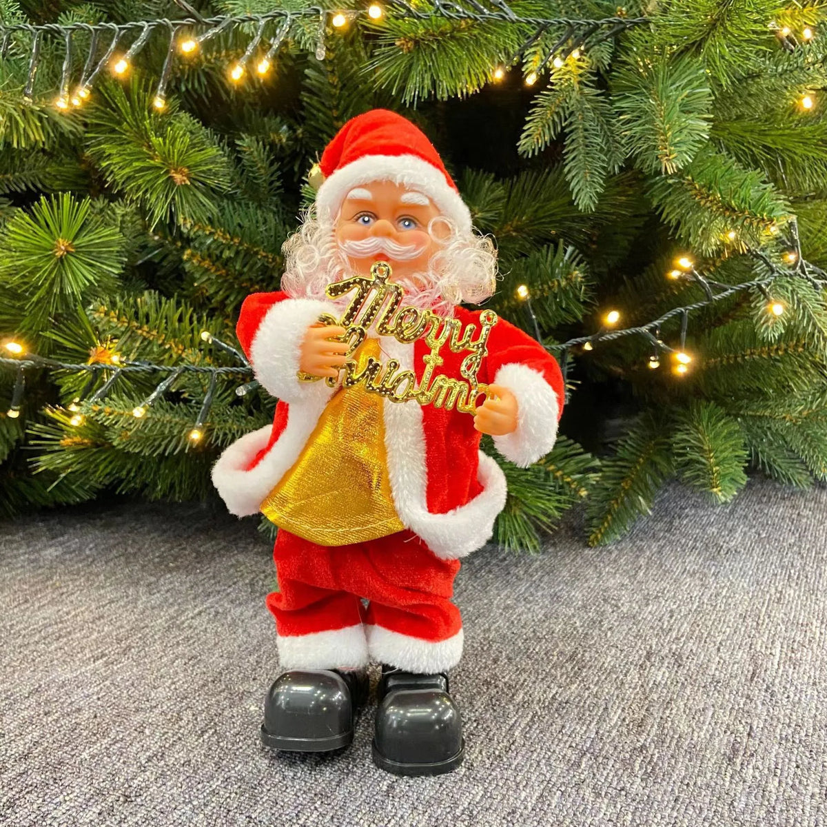 Decorative Santa Plush Fabric & Jingle Bells