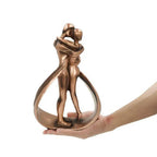 Decorative Sculpture Embracing Figures Resin Bronze Finish