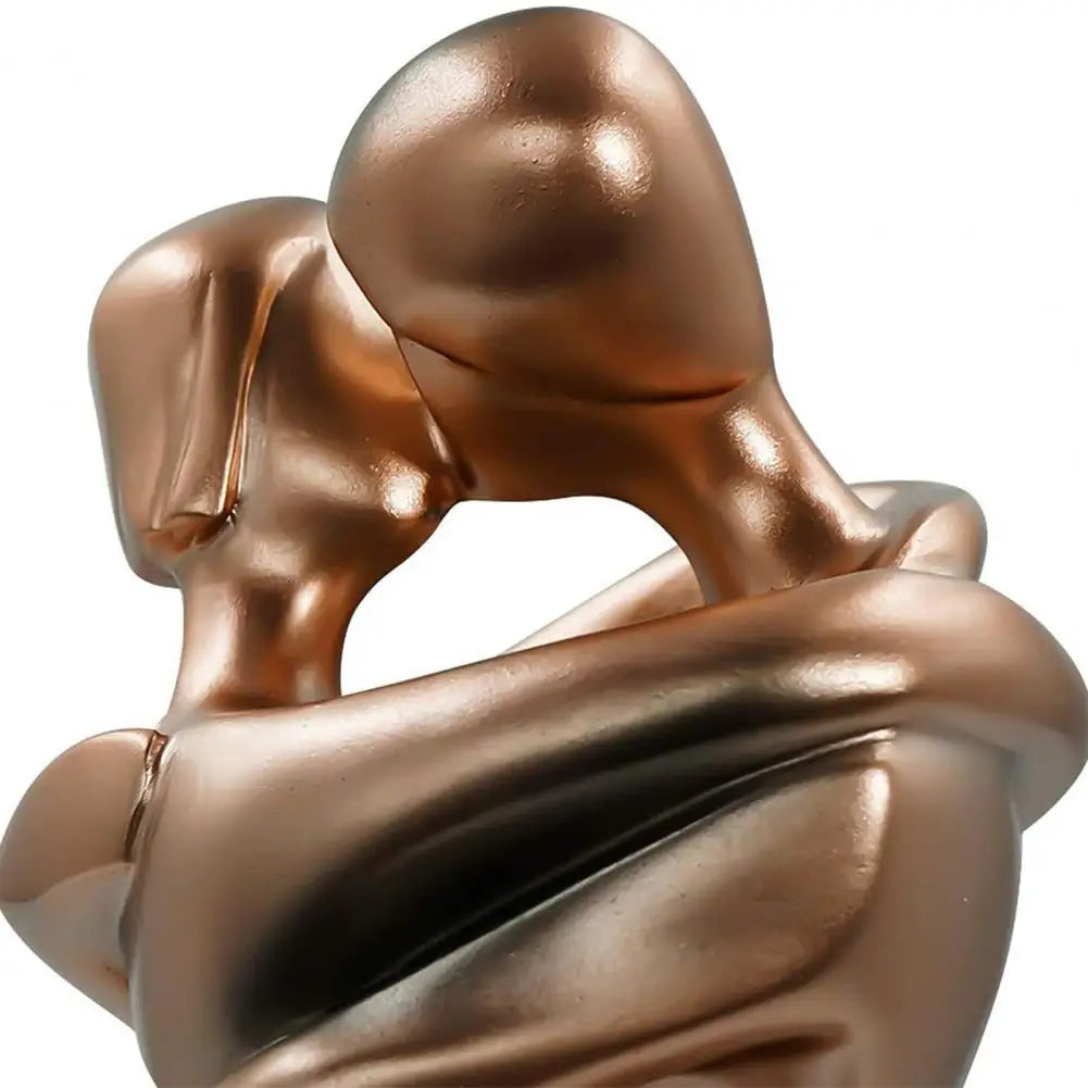 Decorative Sculpture Embracing Figures Resin Bronze Finish