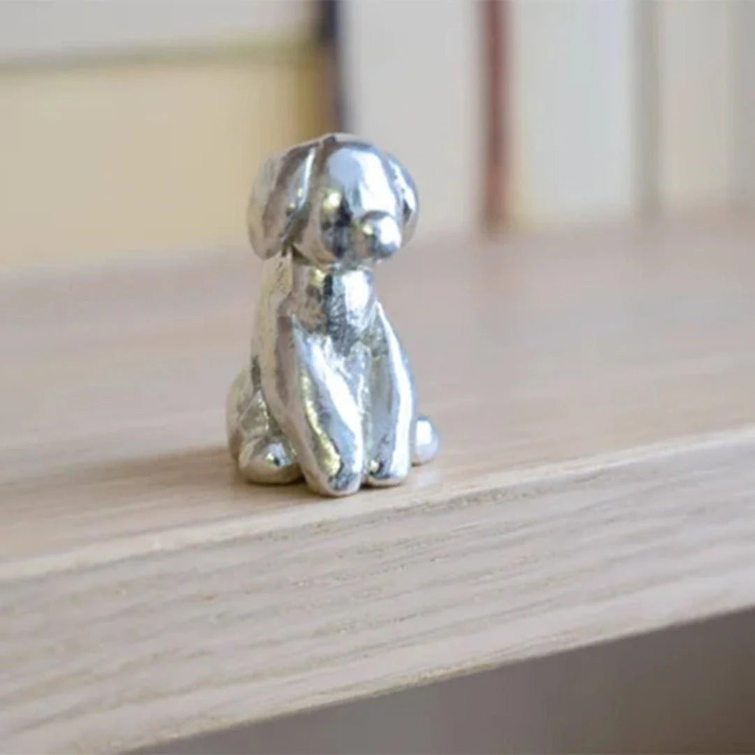 Decorative Sculpture Metal Silver Compact Tabletop