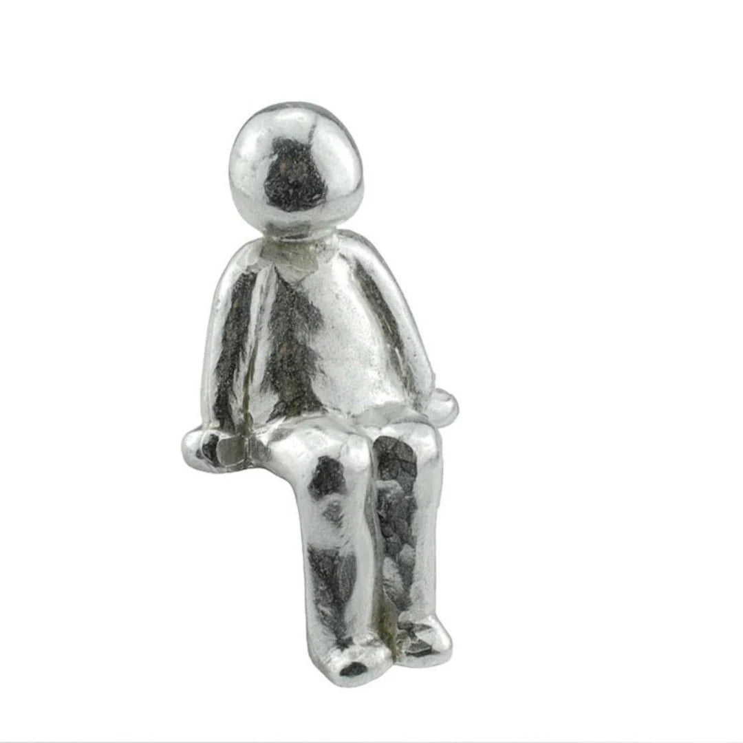 Decorative Sculpture Metal Silver Compact Tabletop