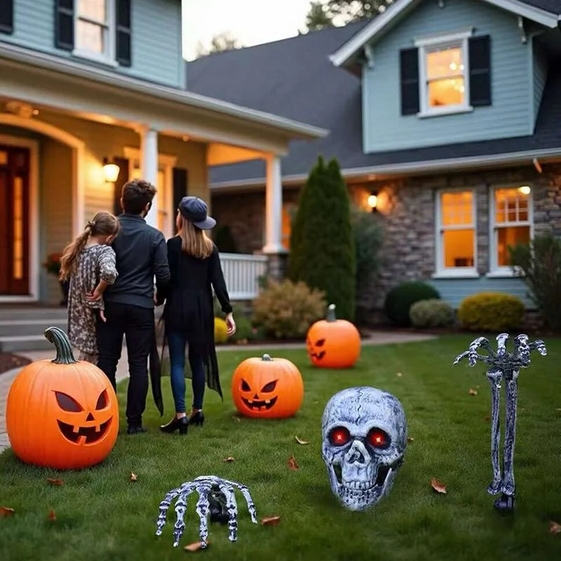 Decorative Skeleton Glowing Red Eyes Durable Plastic