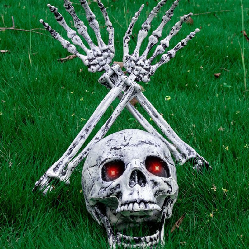 Decorative Skeleton Realistic Design Light-Up Red Eyes