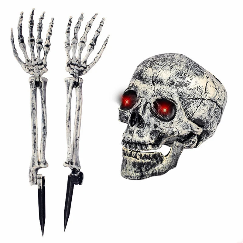Decorative Skeleton Realistic Design Light-Up Red Eyes