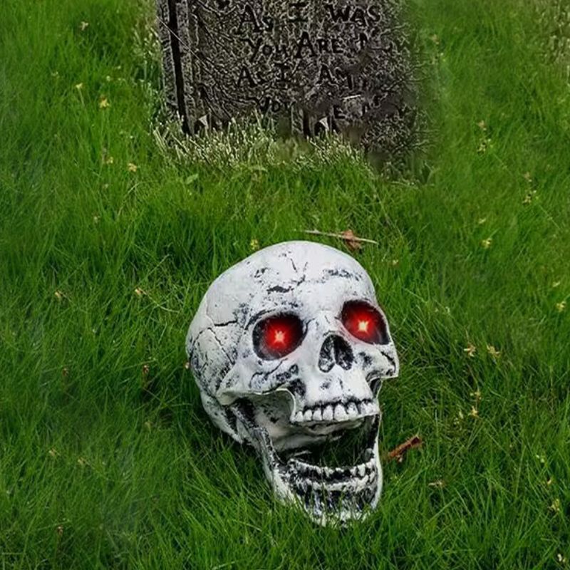 Decorative Skull Red Eyes Durable 7.5 Inch Table Decor
