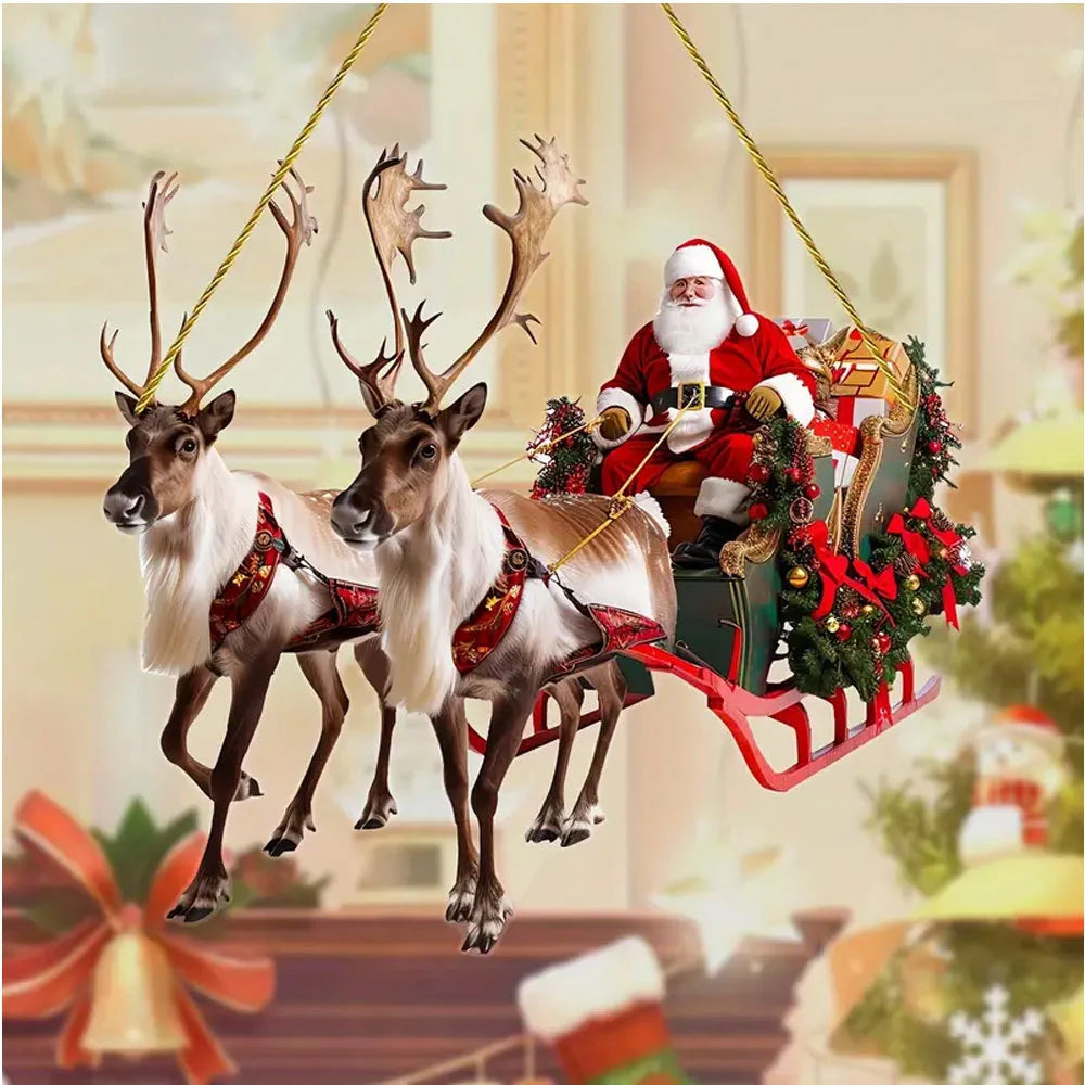 Decorative Sleigh Red Intricate Holiday Centerpiece
